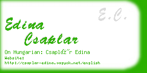 edina csaplar business card